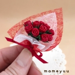 第2弾ミニチュア薔薇の花束  赤