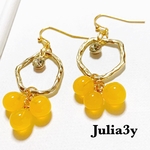 チュルン♪とした黄色の粒ピアス イヤリング