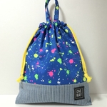 ハンドメイド●巾着●体操服袋●スプラッシュペイント
