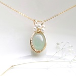ミルキーアクアマリン/wire wrap necklace