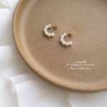 new▷half pearlピアス/ノンホールイヤリング/ノンホールピアス受注製作＊O201