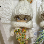 ドール用　帽子とマフラーのセット　黄色系