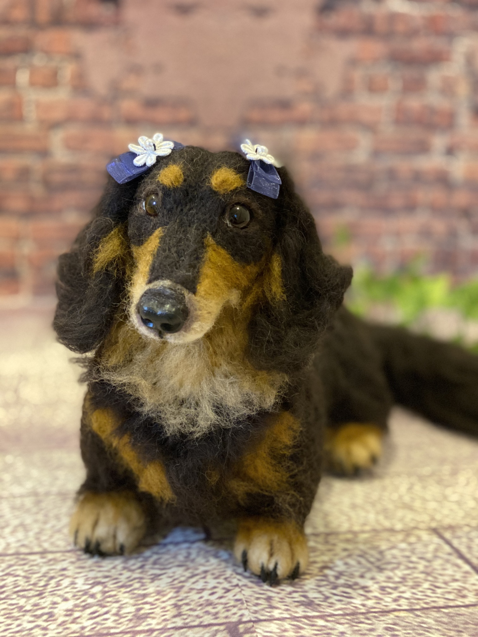 ☆オーダー用☆羊毛フェルト　ミニチュアダックスフンド　ハンドメイド オーダー製作 》羊毛フェルト 犬 ミニチュアダックス 世界で