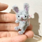 ミニチュア モールアート うさぎ ペールグレー モールベア ** Tamu bear