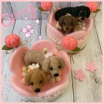 【受注製作】くっつき雛　ダックス☆羊毛フェルト　ひな祭り