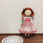 【送料込】マドレーヌちゃん＊赤チェック丸襟ワンピース