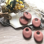 A804【送料無料】ぷっくり  くすみカラー  マット  オーバルフープ  カボション  レンガ  4pcs