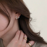 『再♥販』扇形♥ゴールドパールピアス♥クリスマス ウェディング 結婚式