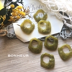 【送料無料】大理石風  ひし形  アクリルフープ  グリーン  4pcs