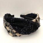春のセレモニースタイル♡LINTON TWEED♡母のセレモニー♡クロス　カチューシャ♡幅広