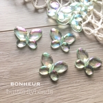 A722 sale♡sale♡350円≫300円【送料無料】オーロラ  アクリル  バタフライビーズ  4pcs