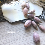 【送料無料】生花  つぼみ  真鍮チャーム  フラワー  2pcs