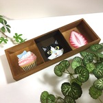 原画 【猫の小物入れ⑤】猫 スイーツ フルーツ イラスト 絵 絵画 アート 手描き 手書き 一点もの