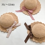 【M】【手洗可】お花の手編みの麦わら帽子