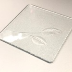 New!　みどり　　ガラスコースター　　昭和レトロガラス　アンティーク　型ガラス　もったいないをカタチに