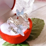 蝶々とお花のリングピアス