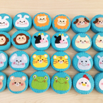 ◆動物絵合わせ積み木◆ブルー　幼稚園　知恵　知育　絵合わせ　フェルト