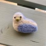 ことりブローチ 水色