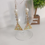 ステンドグラス風揺れピアス♡