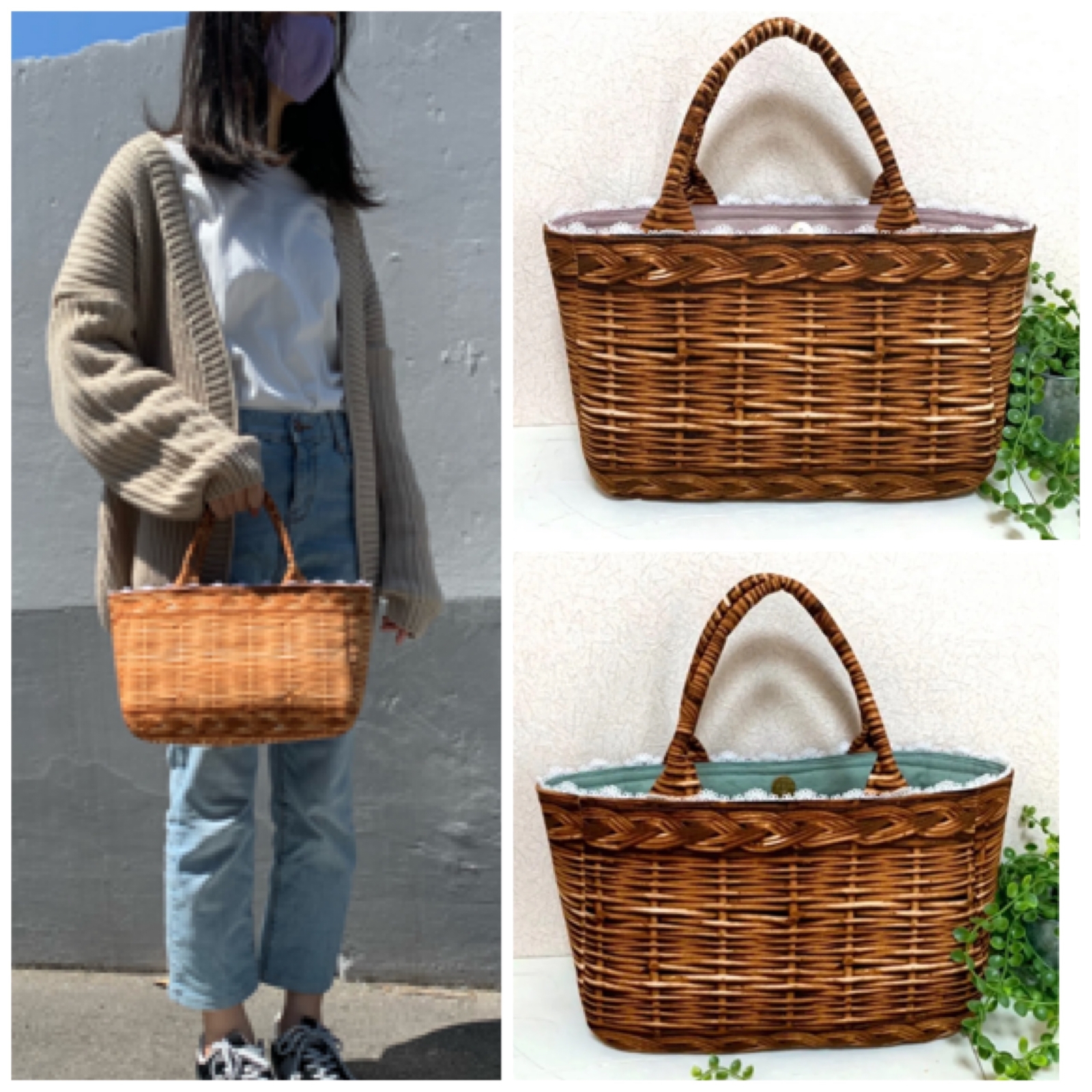 おしゃれさん必見⭐︎ハンドメイドカゴハンドバック 手作りキット】PPバンドで作るカゴバッグ（手芸/手作り