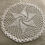 おみせママ　春待ち　ドイリー　レース編み　レトロ　アンティーク　27センチ　テーブルセンター