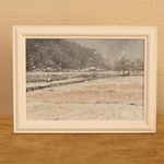 油絵原画『雪化粧』　額縁付き
