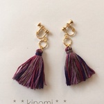 《再販♡》秋冬♡タッセルとゴールドリングのイヤリング＊＊winter red  mix