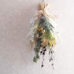 再販【Yellow&Green】ミモザ＋・ナチュラル系カスミ草等のストレートスワッグ