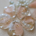 桜のイヤリング(ピアス)小粒ハート