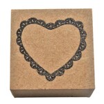 ハート×レース　黒　スタンプ 2.5×2.5cm