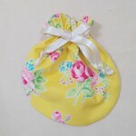 【送料込み】丸○巾着ポーチ✻花柄(黄色)巾着