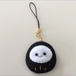 だるま 御守り ストラップ ハンドメイド ブラック