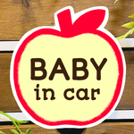ベビーインカー　キッズインカー【りんご】マグネットステッカー　カーステッカー