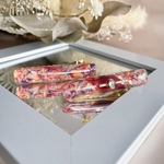 glass stick wine red tulip hair clip