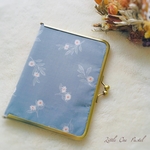 受注制作《blue gray》がま口母子手帳ケース⚘お薬手帳ケース⚘通帳ケース