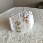 春色ゴールドトリミング花柄の立体マスク
