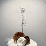 happy birthday 一輪の花　ケーキトッパー