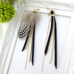 【再販】ドットフェザー×タッセルピアス