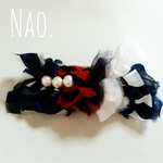 お出かけバレッタ(Navy×Red)