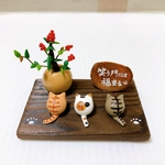 笑う門には福来る　南天とねこ