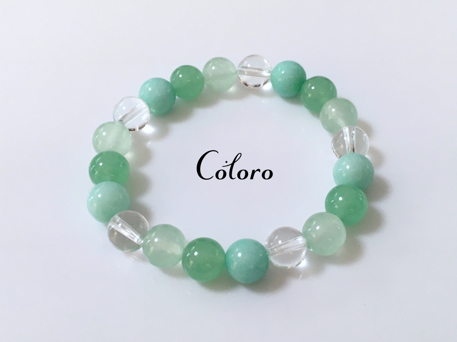 ☆アマゾナイト・水晶(クォーツ)・グリーンジェイド☆グラデーション