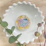 【金具が選べる】かすみ草×黄色の千日紅　マタニティマークキーホルダー