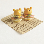 ミニチュア　くまバーガー　イヤーアクセ　ベーコンチーズ