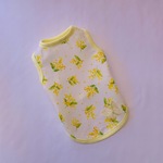 わんにゃん用　春色蝶舞うミモザ柄タンク（ホワイト）S