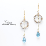 CRYSTAL×DROP~SkyBlue~(423) ピアス/イヤリング/ノンホールピアス/樹脂ピアス