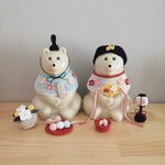 サプライズ再販！【男雛&女雛】しろくま貯金箱用ひな祭りセット