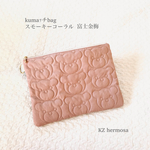 受注制作　kumaｯチbag  Kumasanスモーキーコーラル　富士金11号帆布