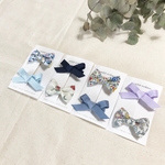 LIBERTY *  リボンヘアクリップ  2つset  blue