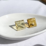 琥珀色ガラスタイルの耳飾り【ピアス・イヤリング】