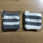 ♡送料無料♡ボーダーのアクリルたわし⭐︎はいいろとみるきぃほわいと